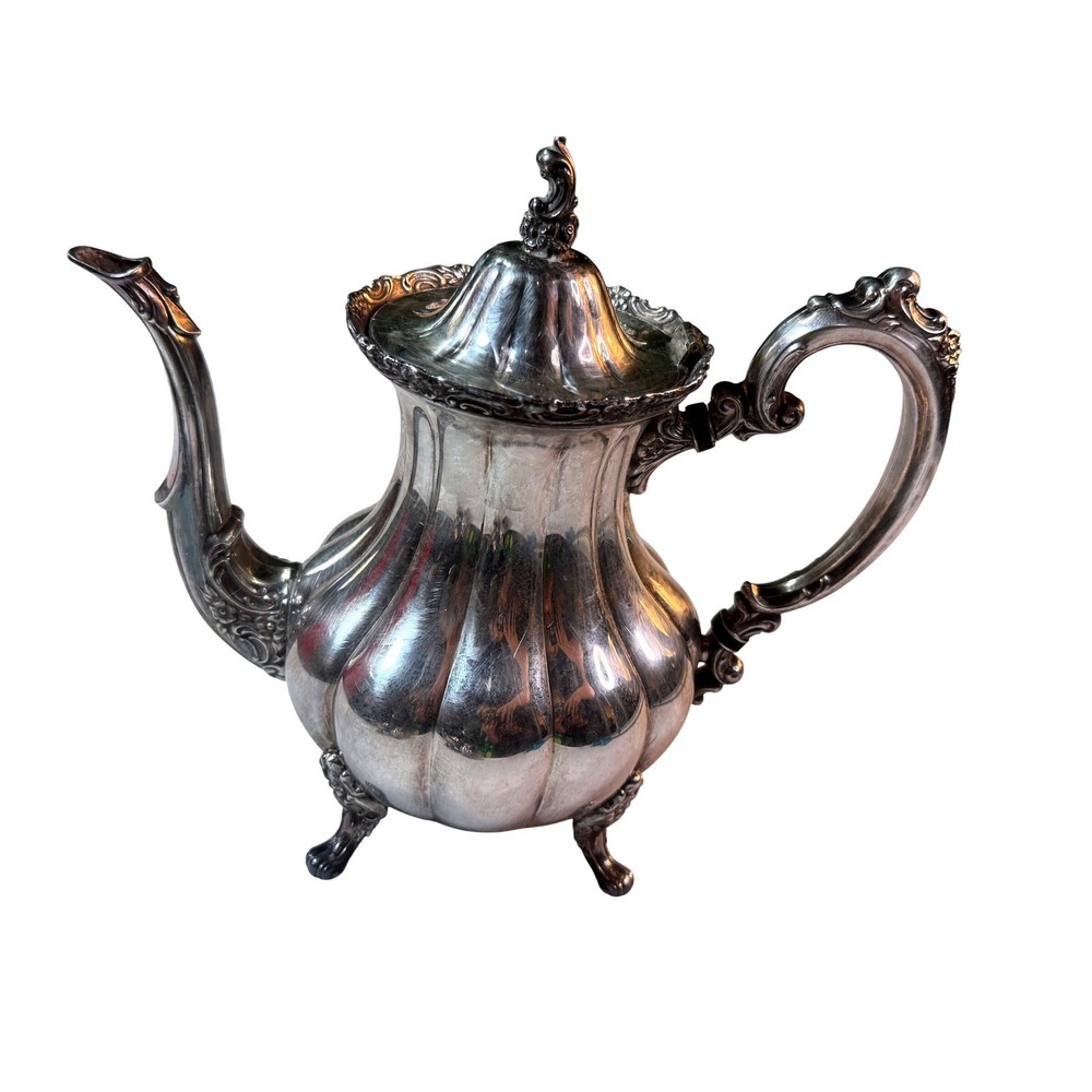 Vintage MCM Silverplate Coffee Pot Ornate Victorian Style Teapot‎ Decorative